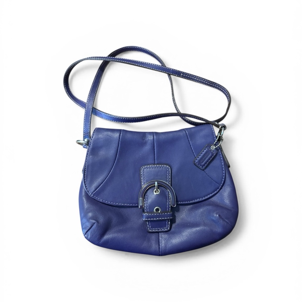 Coach soho purple leather buckle flap crossbody purse y2k rare